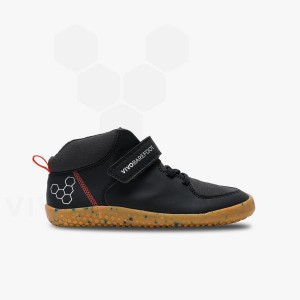 Chaussure Vivobarefoot Primus Ludo Hi Juniors Enfant Obsidienne | FR028KW