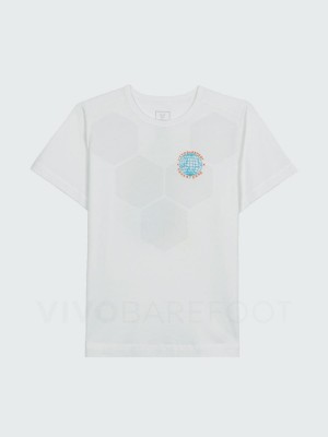 T Shirts Vivobarefoot Finisterre Sport Femme Blanche | FR104MM