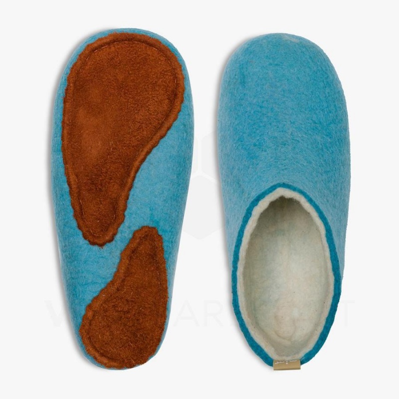 Chausson Vivobarefoot MIM Felt Femme Turquoise Clair | FR100QC