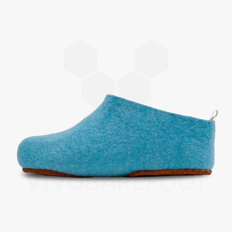 Chausson Vivobarefoot MIM Felt Femme Turquoise Clair | FR100QC