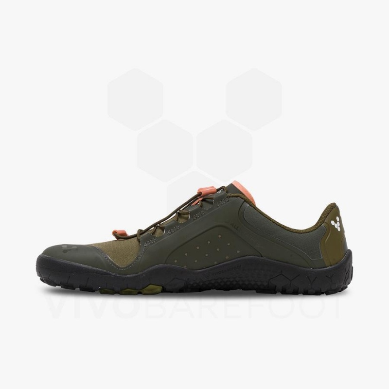 Chaussure Trail Running Vivobarefoot Primus Trail III All Weather FG Femme Vert Olive Foncé | FR205PV