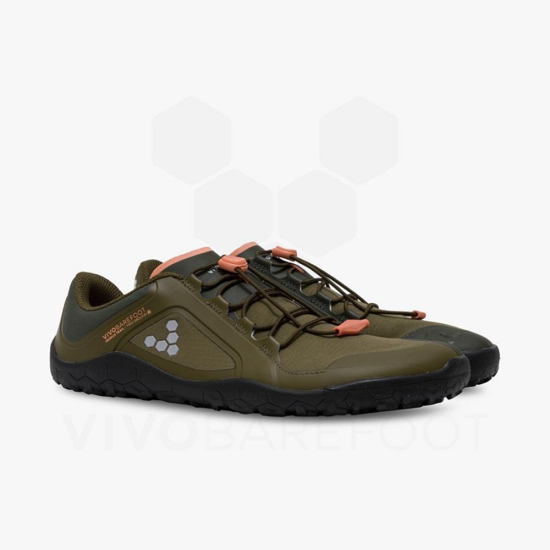 Chaussure Trail Running Vivobarefoot Primus Trail III All Weather FG Femme Vert Olive Foncé | FR205PV