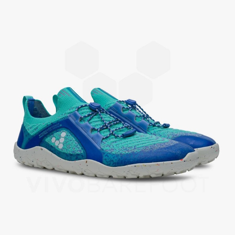 Chaussure Trail Running Vivobarefoot Primus Trail Knit FG Femme Bleu | FR200UK