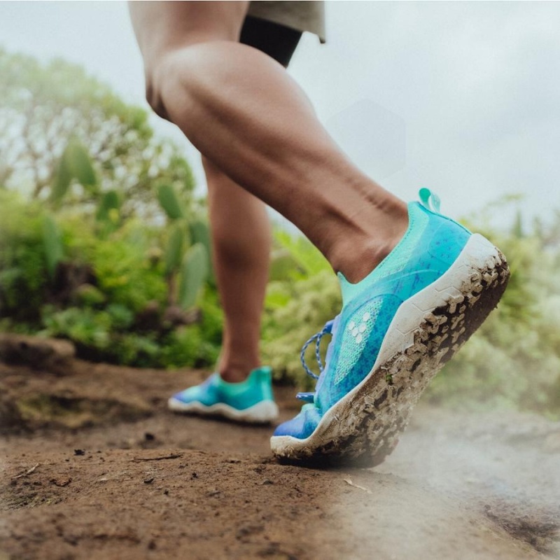 Chaussure Trail Running Vivobarefoot Primus Trail Knit FG Femme Bleu | FR200UK