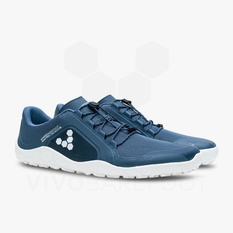 Chaussure Trail Running Vivobarefoot Primus Trail II FG Femme Bleu Foncé Blanche | FR195ZD