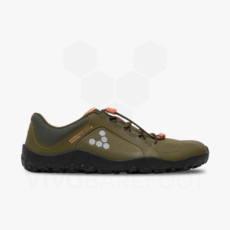 Chaussure Trail Running Vivobarefoot Primus Trail III All Weather FG Homme Vert Olive Foncé | FR374CP