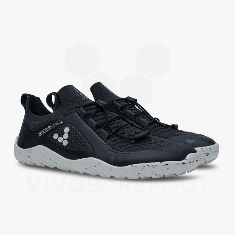 Chaussure Trail Running Vivobarefoot Primus Trail Knit FG Homme Obsidienne Blanche | FR371FU