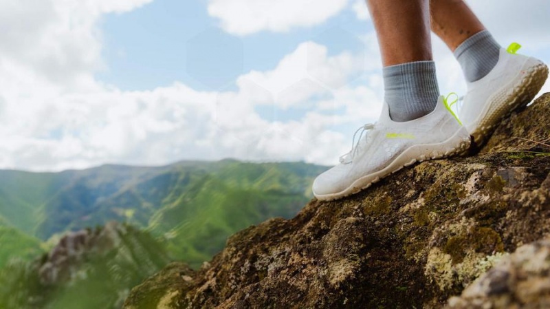 Chaussure Trail Running Vivobarefoot Primus Trail Knit FG Homme Obsidienne Blanche | FR371FU