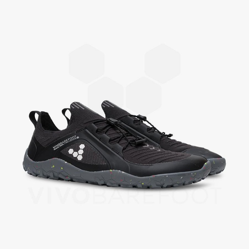 Chaussure Trail Running Vivobarefoot Primus Trail Knit FG Homme Obsidienne Grise | FR370GY