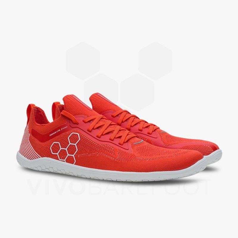 Chaussure Training Vivobarefoot Primus Lite Knit Femme Rouge | FR182MM