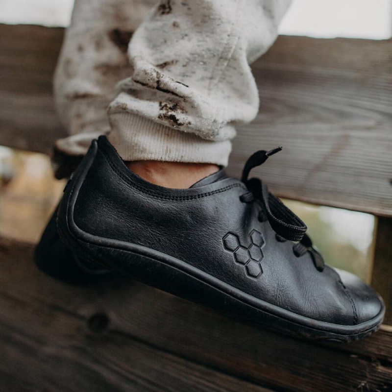 Chaussure Vivobarefoot Addis School Enfant Obsidienne | FR061DO