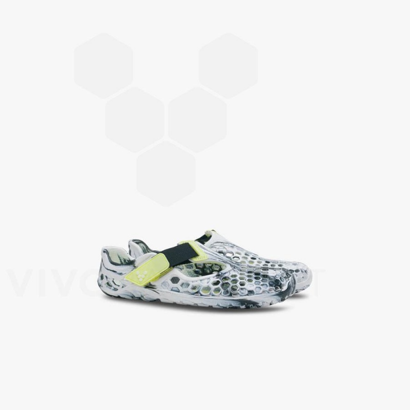 Chaussure Vivobarefoot Ultra Bloom Preschool Enfant Obsidienne Blanche | FR051NN