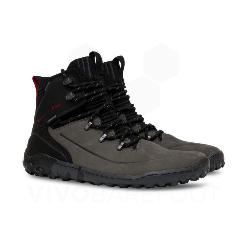 Chaussure de Randonnée Vivobarefoot Tracker Decon FG2 JJF Homme Obsidienne Grise Foncé | FR418KW