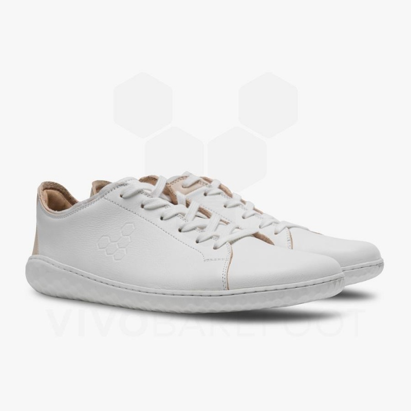 Chaussures Lifestyle Vivobarefoot Geo Court III Femme Blanche Rose | FR146WH