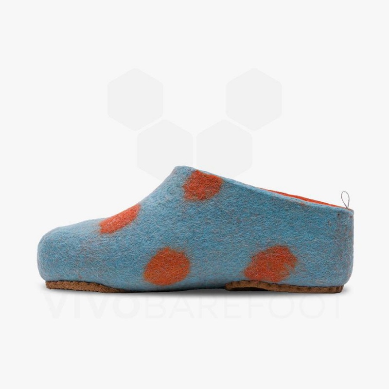 Slipper Vivobarefoot MIM Felt Enfant Turquoise Clair Orange | FR007FU