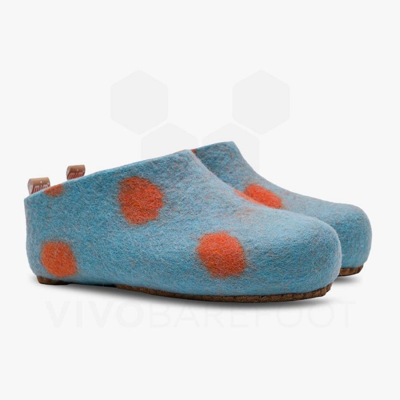 Slipper Vivobarefoot MIM Felt Enfant Turquoise Clair Orange | FR007FU