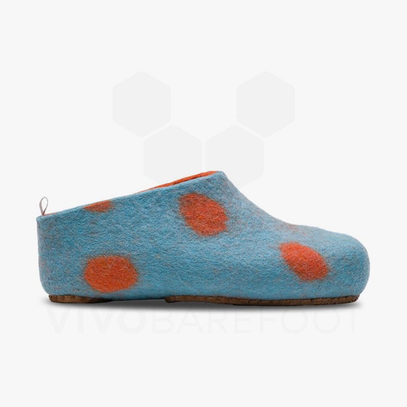 Slipper Vivobarefoot MIM Felt Enfant Turquoise Clair Orange | FR007FU