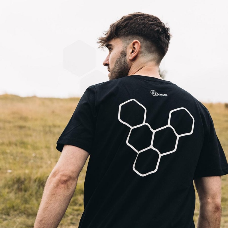 T Shirts Vivobarefoot Rapanui Homme Noir | FR277VJ